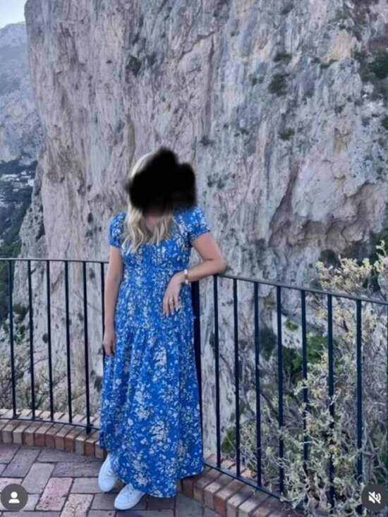 Doen Women's Leanne Jardins de La Fontaine Dress Floral Blue Maxi Dress xs - Picture 8 of 11